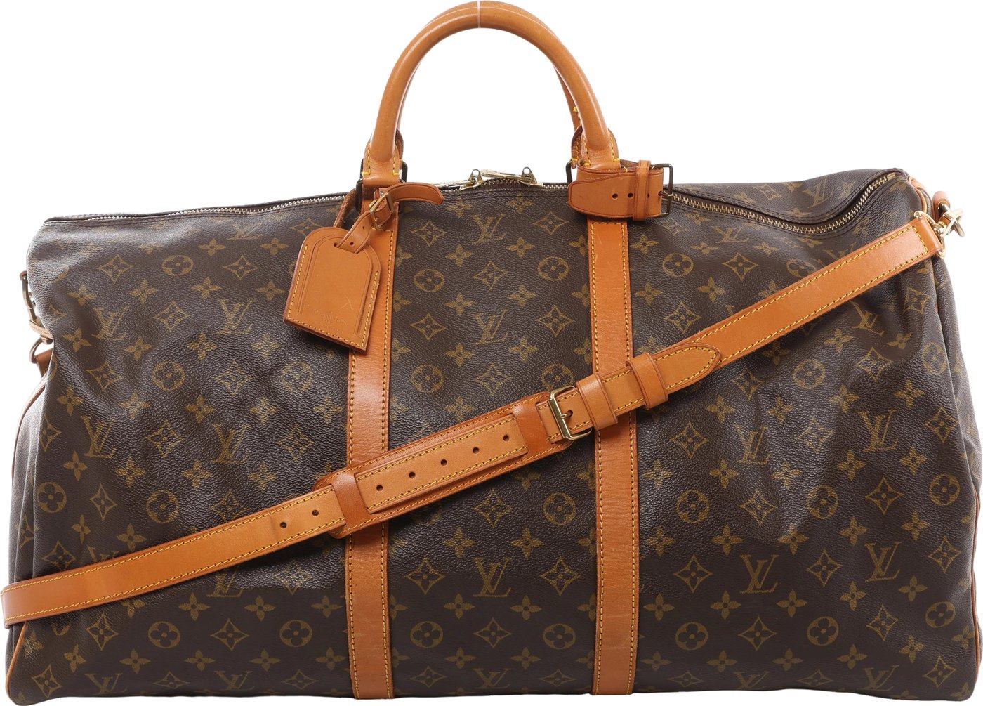 Louis Vuitton Keepall Bandoulière 60 Monogram Travel Bag in Brown M41412
