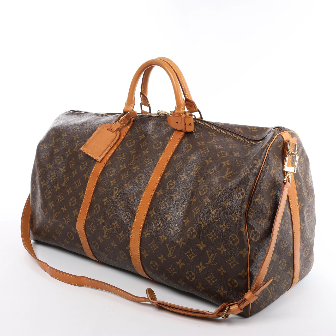 Louis Vuitton Keepall Bandoulière 60 Monogram Travel Bag in Brown M41412