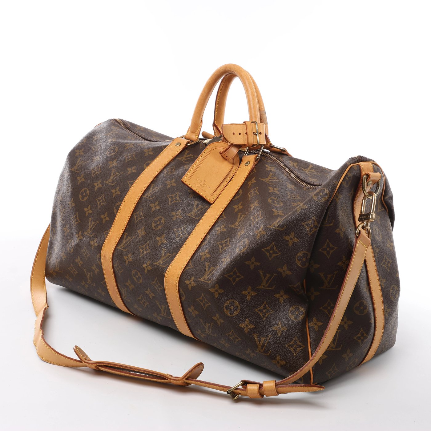 Louis Vuitton Keepall Bandoulière 50 Monogram Travel Bag in Brown M41416