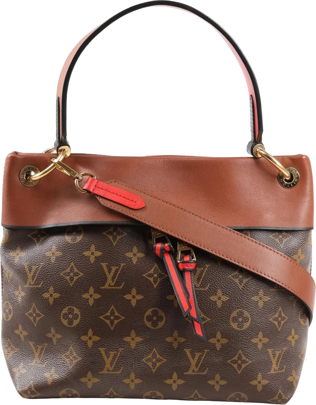 Louis Vuitton Monogram Tuileries Besace 2Way Handbag in Brown x Red M43157