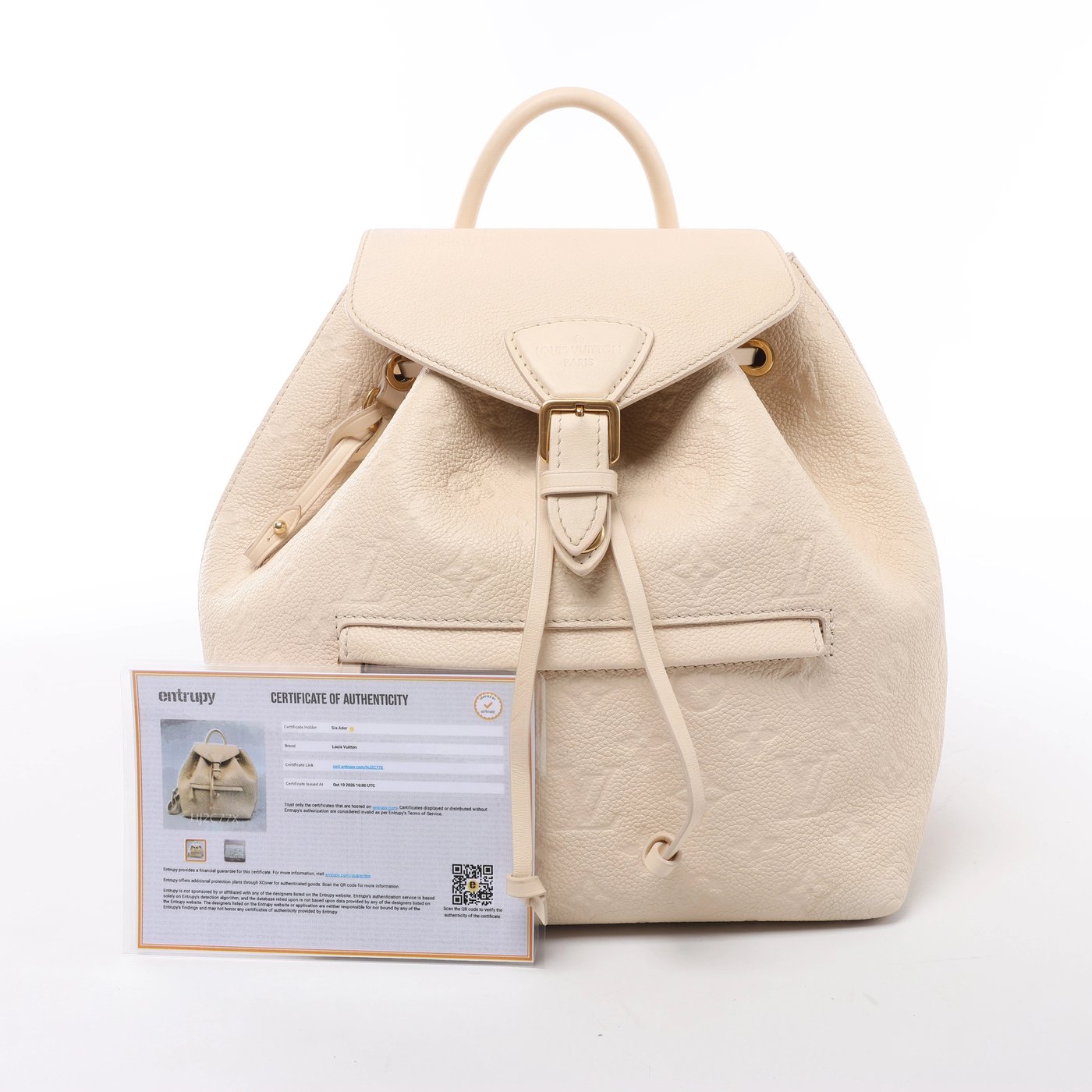 Louis Vuitton Montsouris PM Monogram Empreinte Backpack in Beige M45397