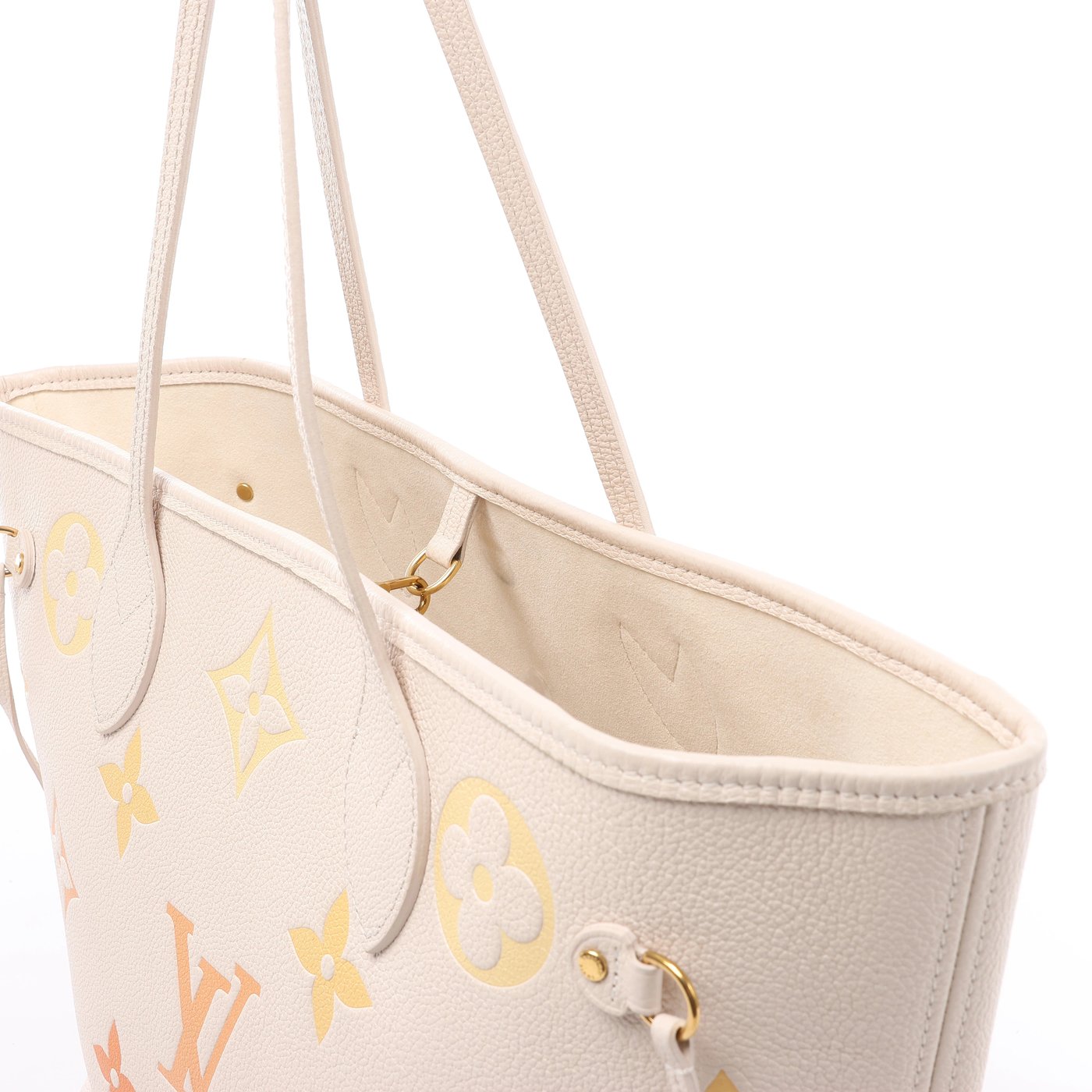 Louis Vuitton Neverfull MM Monogram Empreinte Gradient Shoulder Bag in Beige M46516