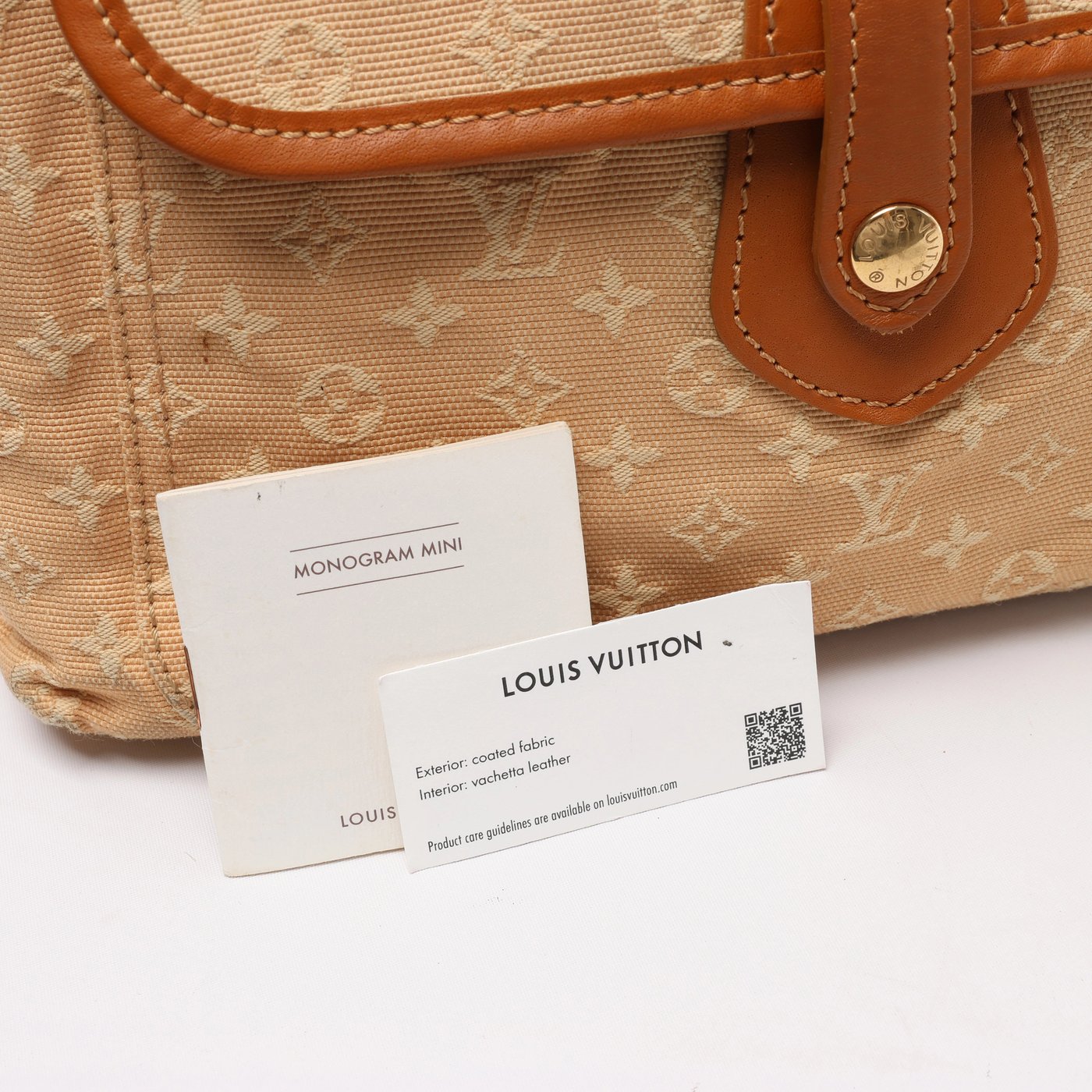Louis Vuitton Sac Mary Kate Mini Monogram Lin Handbag in Beige x Brown M92505
