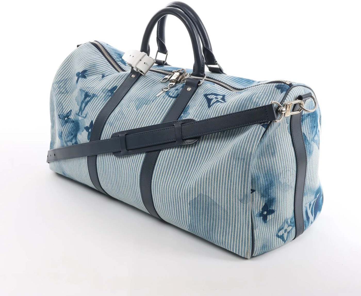 Louis Vuitton Keepall Bandoulière 50 Monogram Water Color Travel Bag in Blue x White M57946