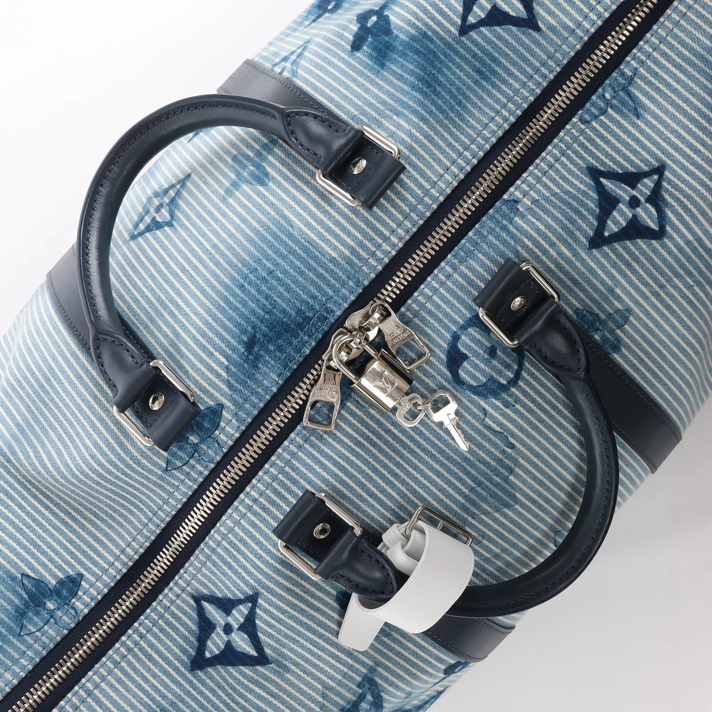 Louis Vuitton Keepall Bandoulière 50 Monogram Water Color Travel Bag in Blue x White M57946