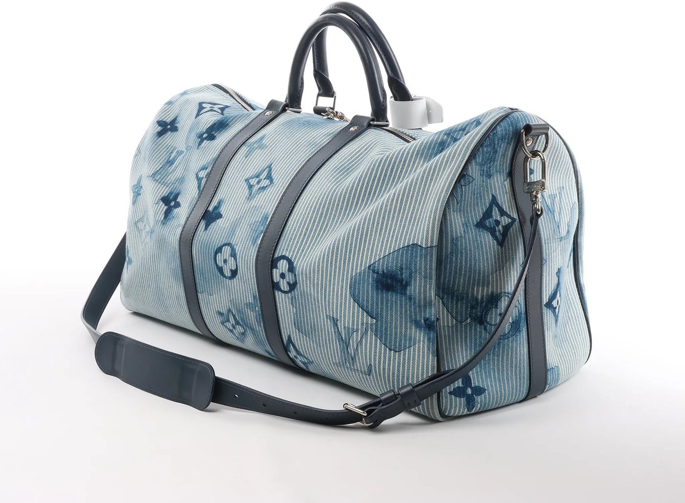 Louis Vuitton Keepall Bandoulière 50 Monogram Water Color Travel Bag in Blue x White M57946