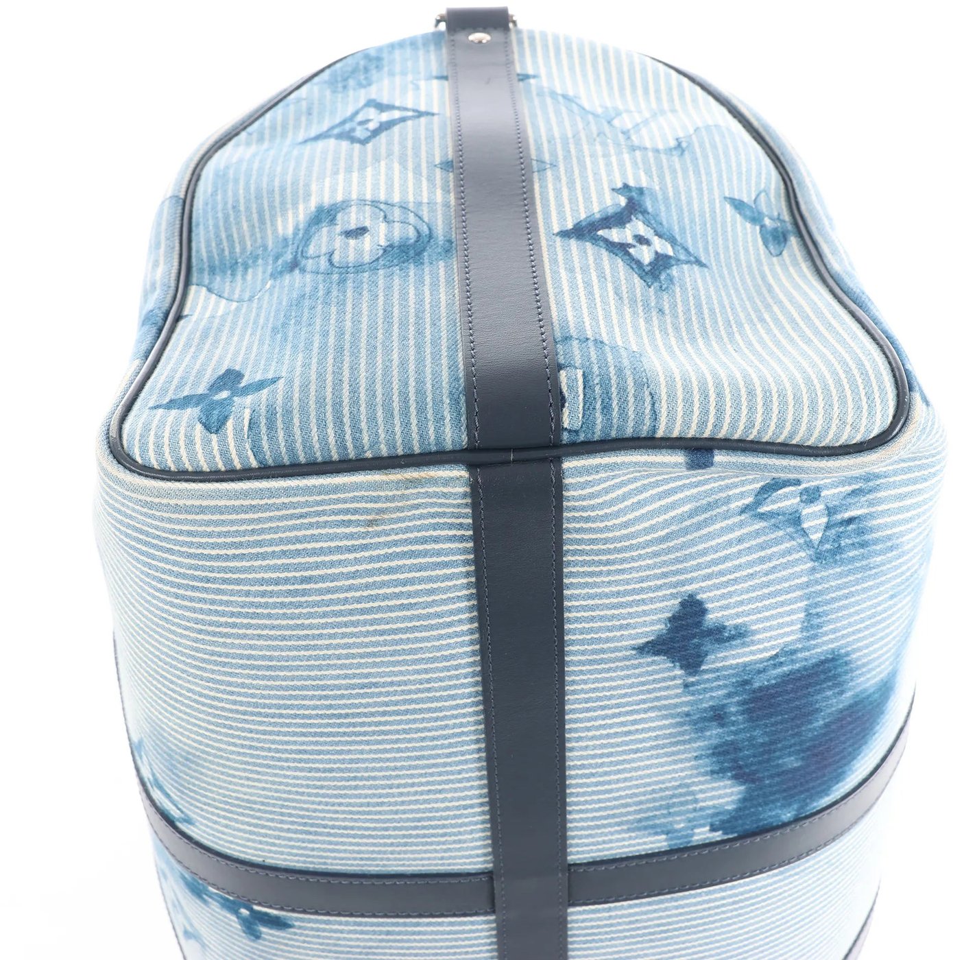 Louis Vuitton Keepall Bandoulière 50 Monogram Water Color Travel Bag in Blue x White M57946