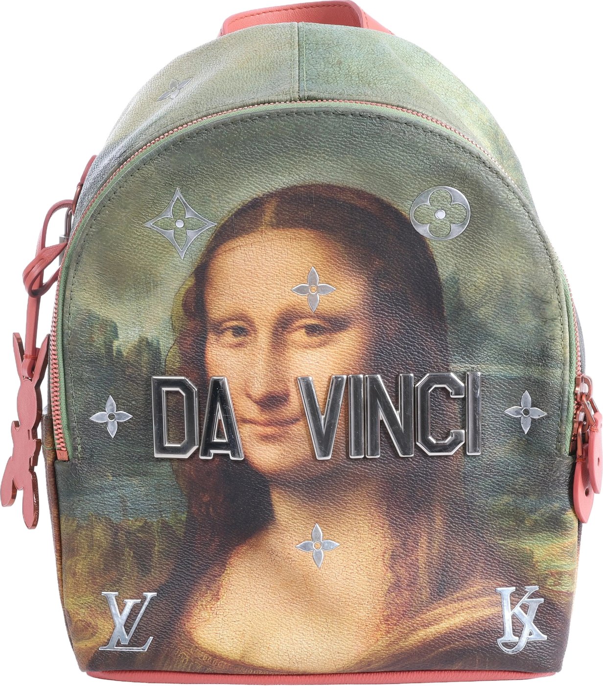 Louis Vuitton x Jeff Koons Masters Collection Da Vinci Palm Springs PM Backpack in Pink x Green M43375