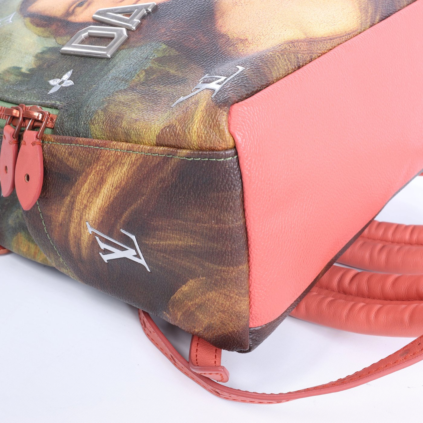 Louis Vuitton x Jeff Koons Masters Collection Da Vinci Palm Springs PM Backpack in Pink x Green M43375