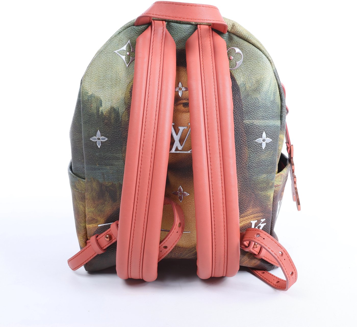 Louis Vuitton x Jeff Koons Masters Collection Da Vinci Palm Springs PM Backpack in Pink x Green M43375