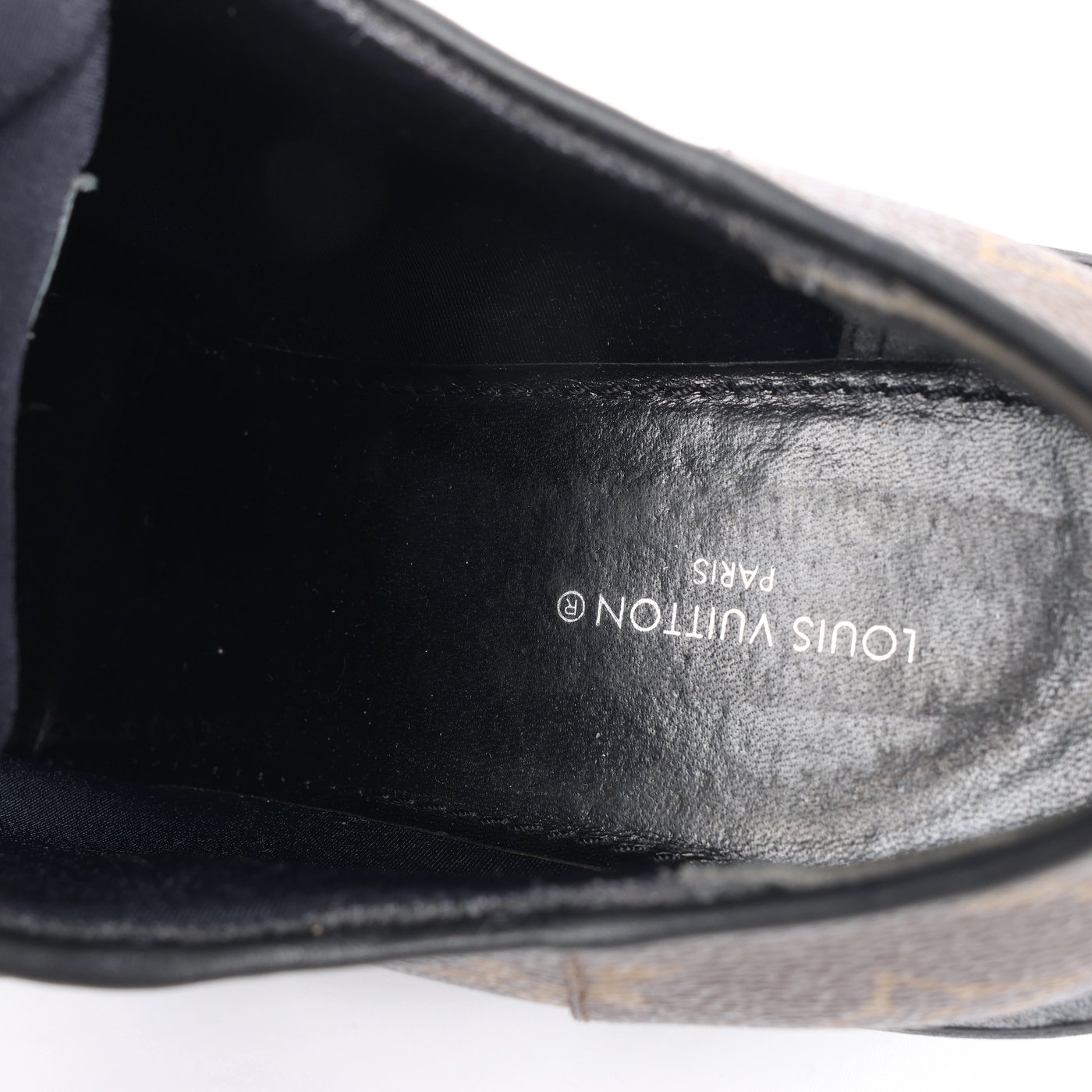 Louis Vuitton LV bobour line 22 years Leather Loafer 39 1/2 Ladies' Brown x black MA0272 Monogram with bag