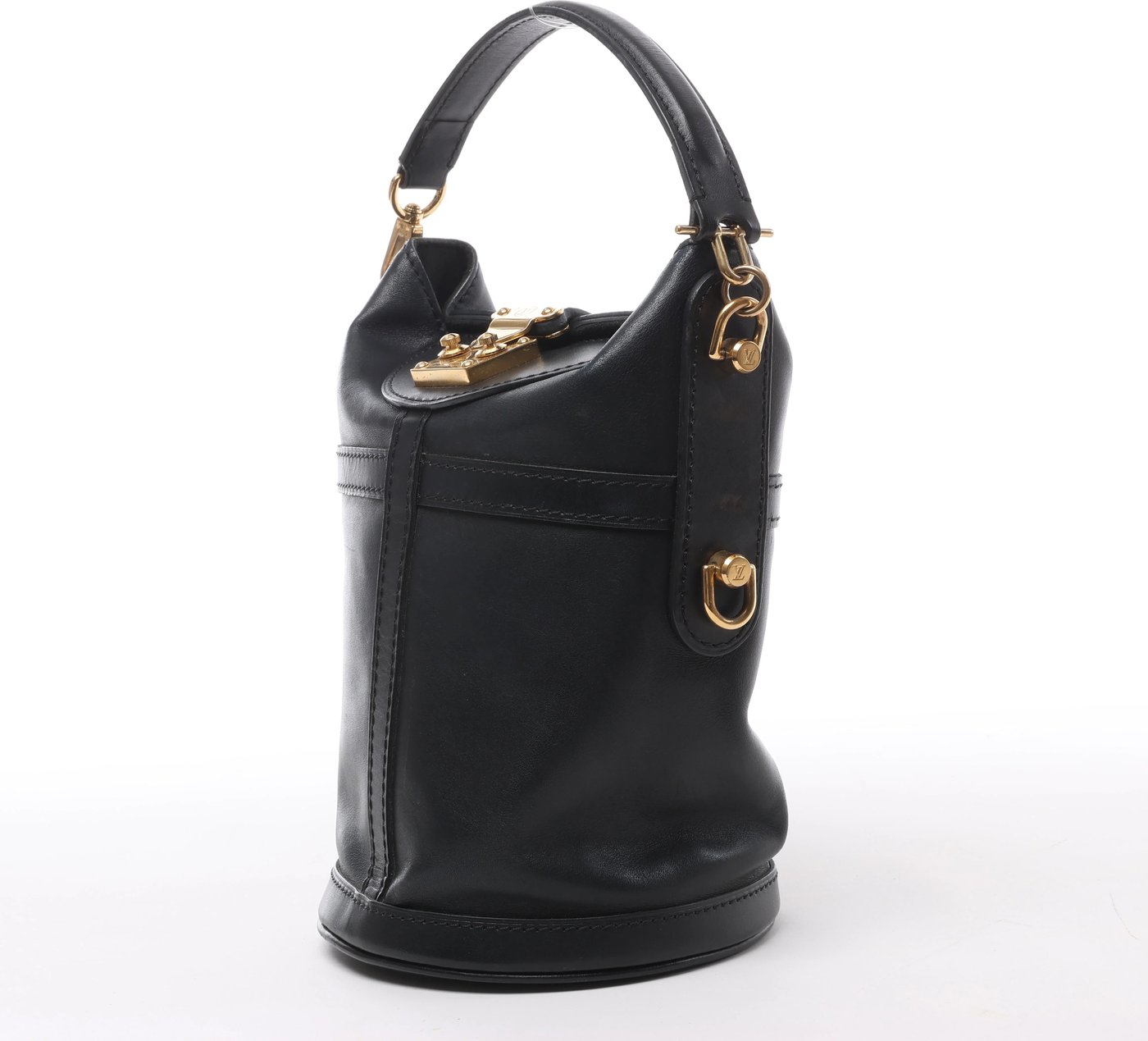 Louis Vuitton Duffle PM Leather 2Way Handbag in Black