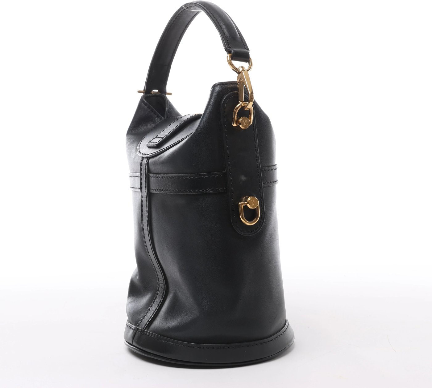 Louis Vuitton Duffle PM Leather 2Way Handbag in Black