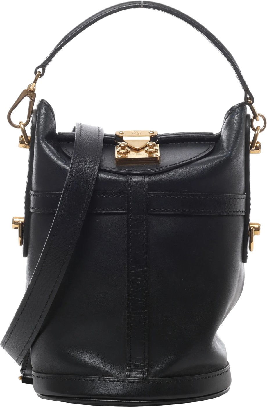 Louis Vuitton Duffle PM Leather 2Way Handbag in Black