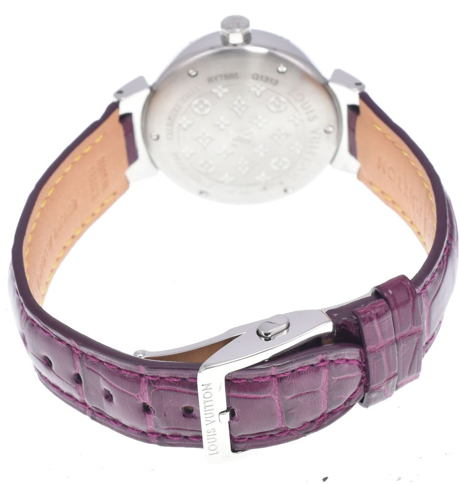 Louis Vuitton Tambour Quartz Stainless Steel and Monogram Vernis 34
