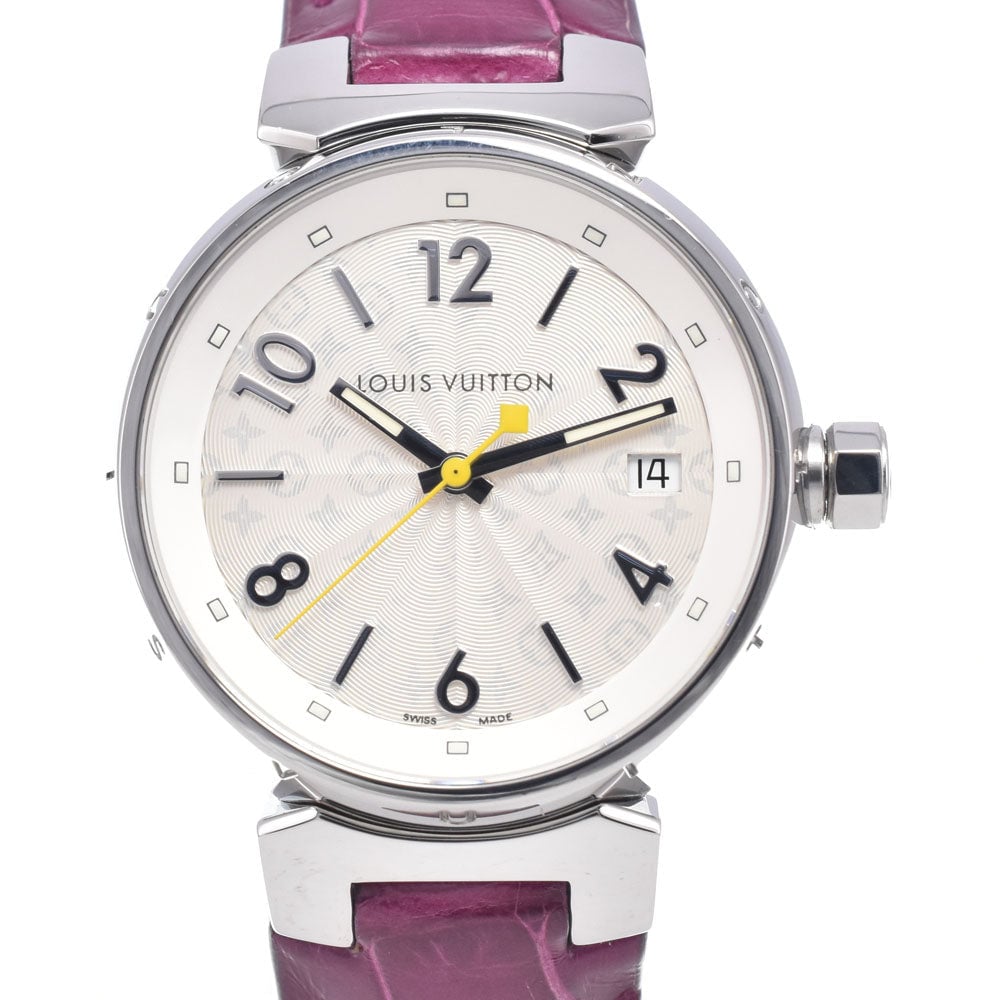 Louis Vuitton Tambour Quartz Stainless Steel and Monogram Vernis 34