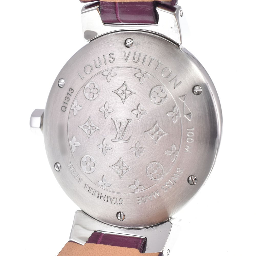 Louis Vuitton Tambour Quartz Stainless Steel and Monogram Vernis 34