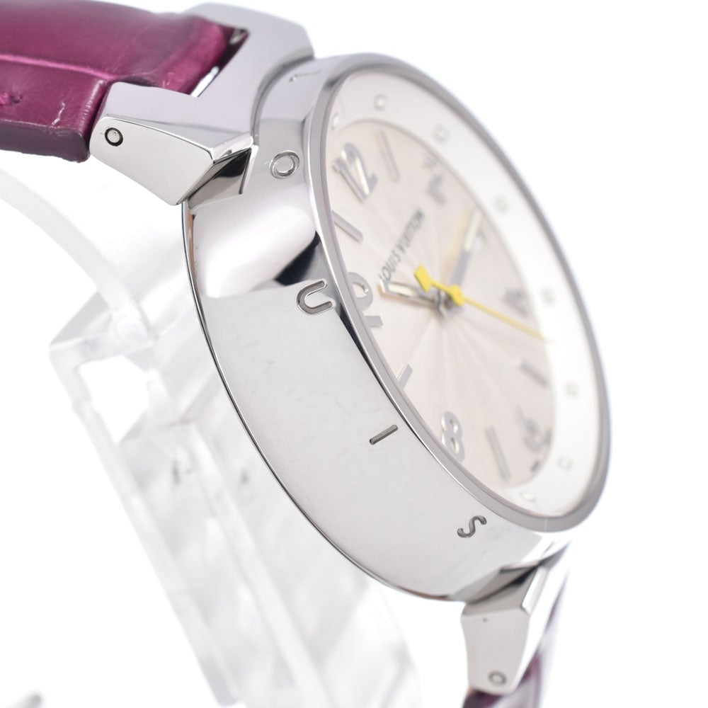 Louis Vuitton Tambour Quartz Stainless Steel and Monogram Vernis 34
