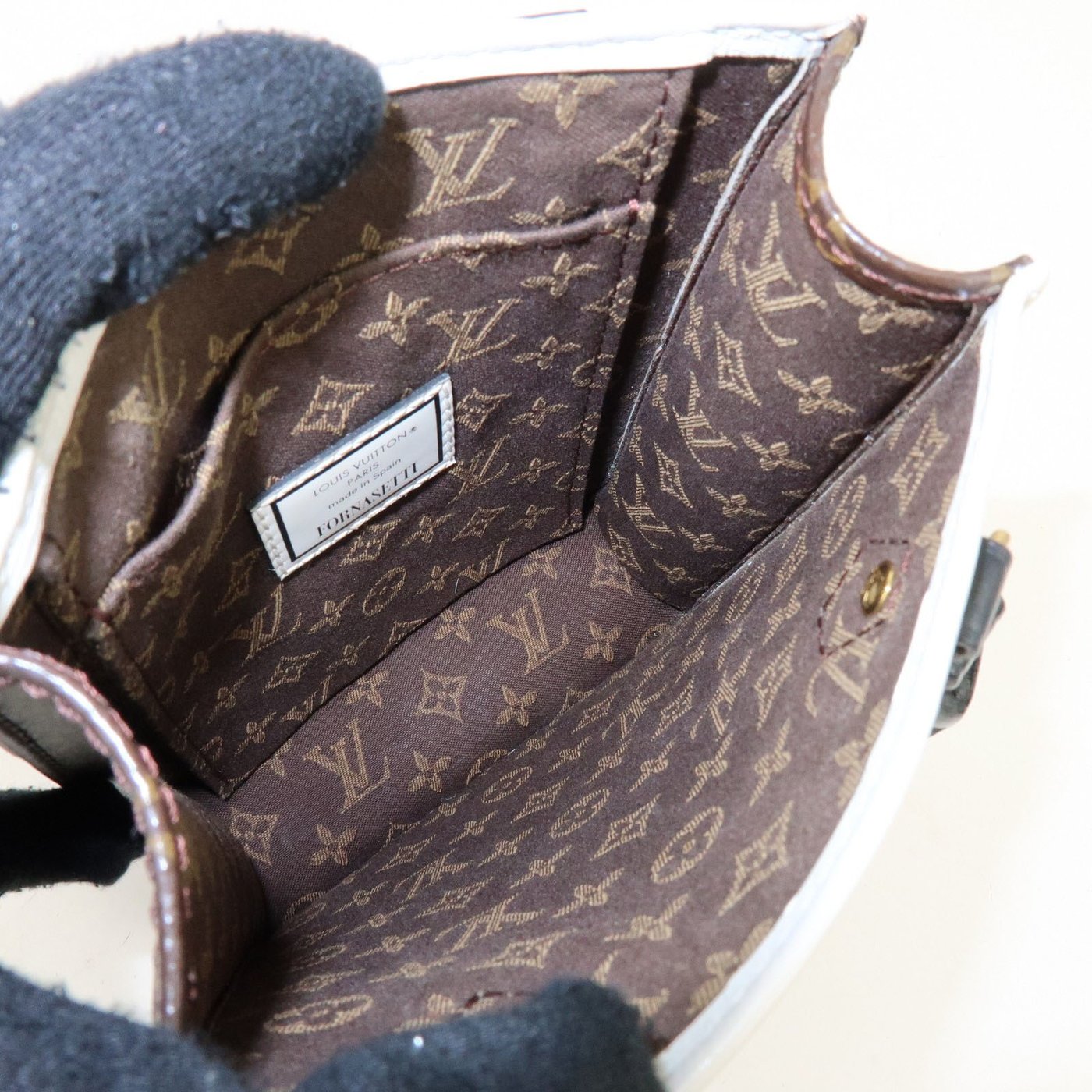 Louis Vuitton Petit Sac Plat Limited Edition Fornasetti Architettura Print Leather and Monogram Canvas