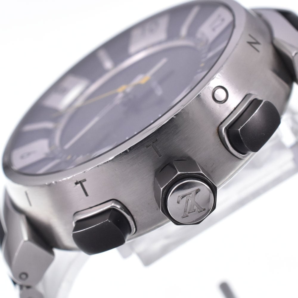 Louis Vuitton Tambour Quartz Stainless Steel and Monogram Rubber 34