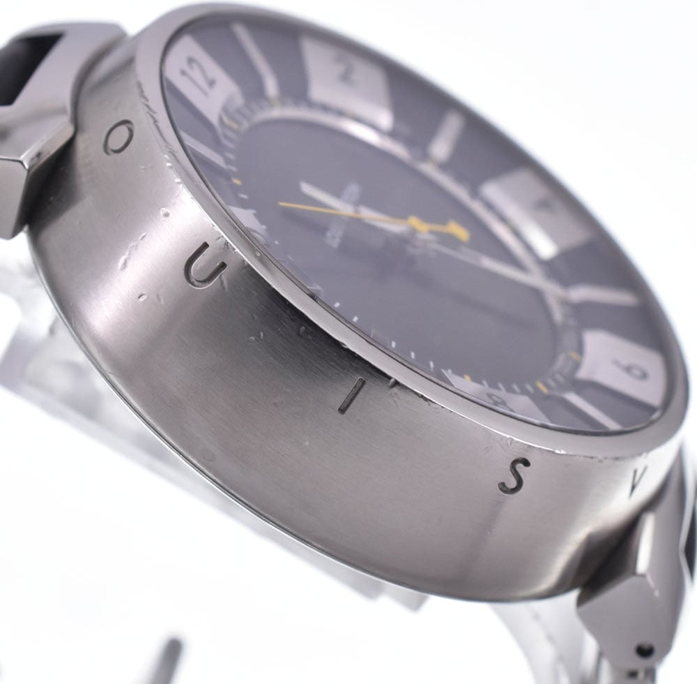 Louis Vuitton Tambour Quartz Stainless Steel and Monogram Rubber 34