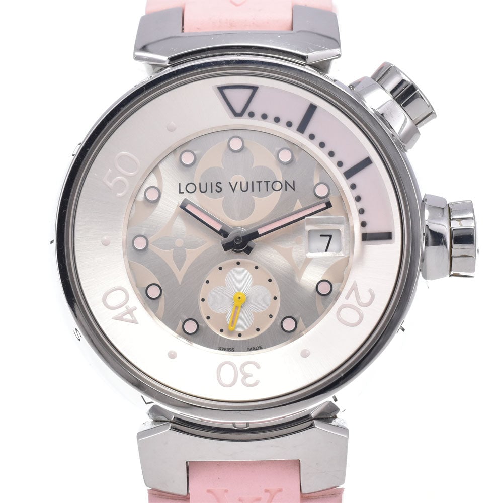 Louis Vuitton Tambour Quartz Stainless Steel and Monogram Rubber 34