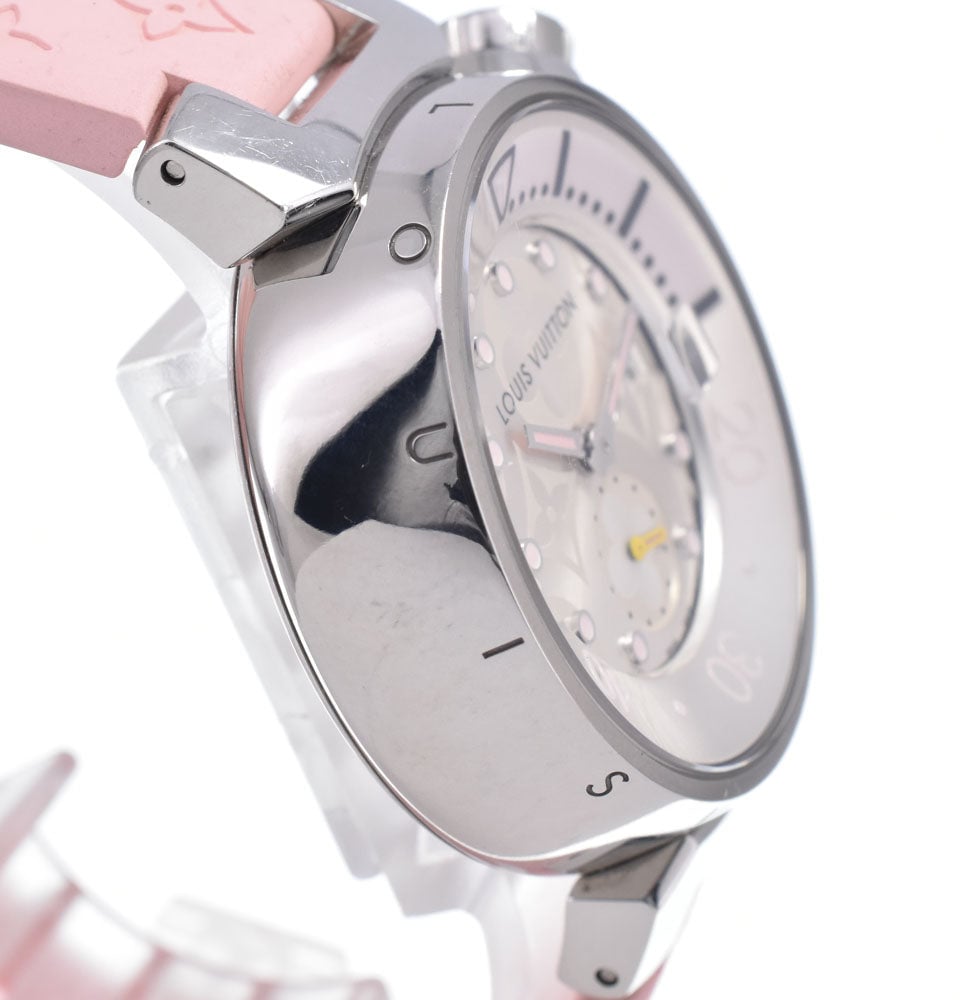 Louis Vuitton Tambour Quartz Stainless Steel and Monogram Rubber 34
