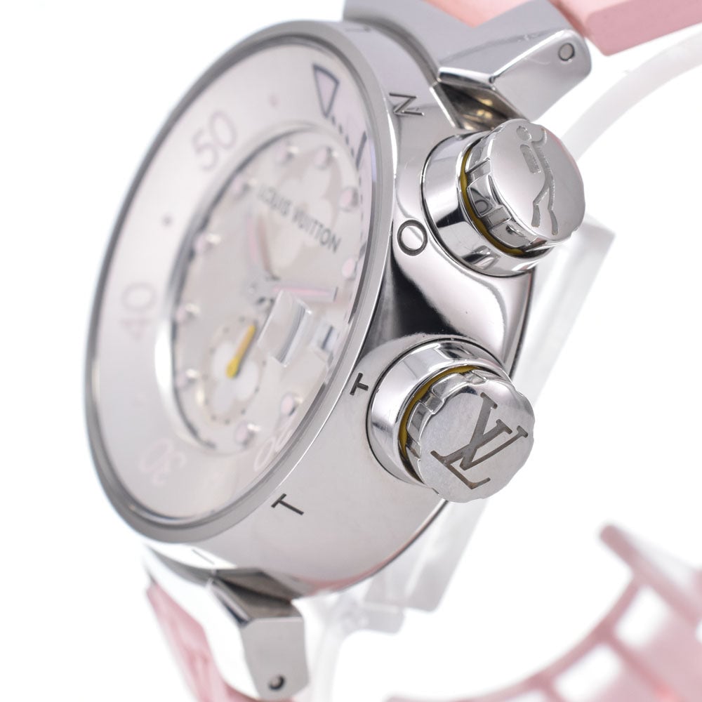 Louis Vuitton Tambour Quartz Stainless Steel and Monogram Rubber 34