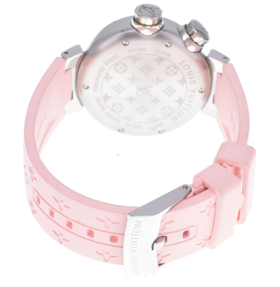 Louis Vuitton Tambour Quartz Stainless Steel and Monogram Rubber 34