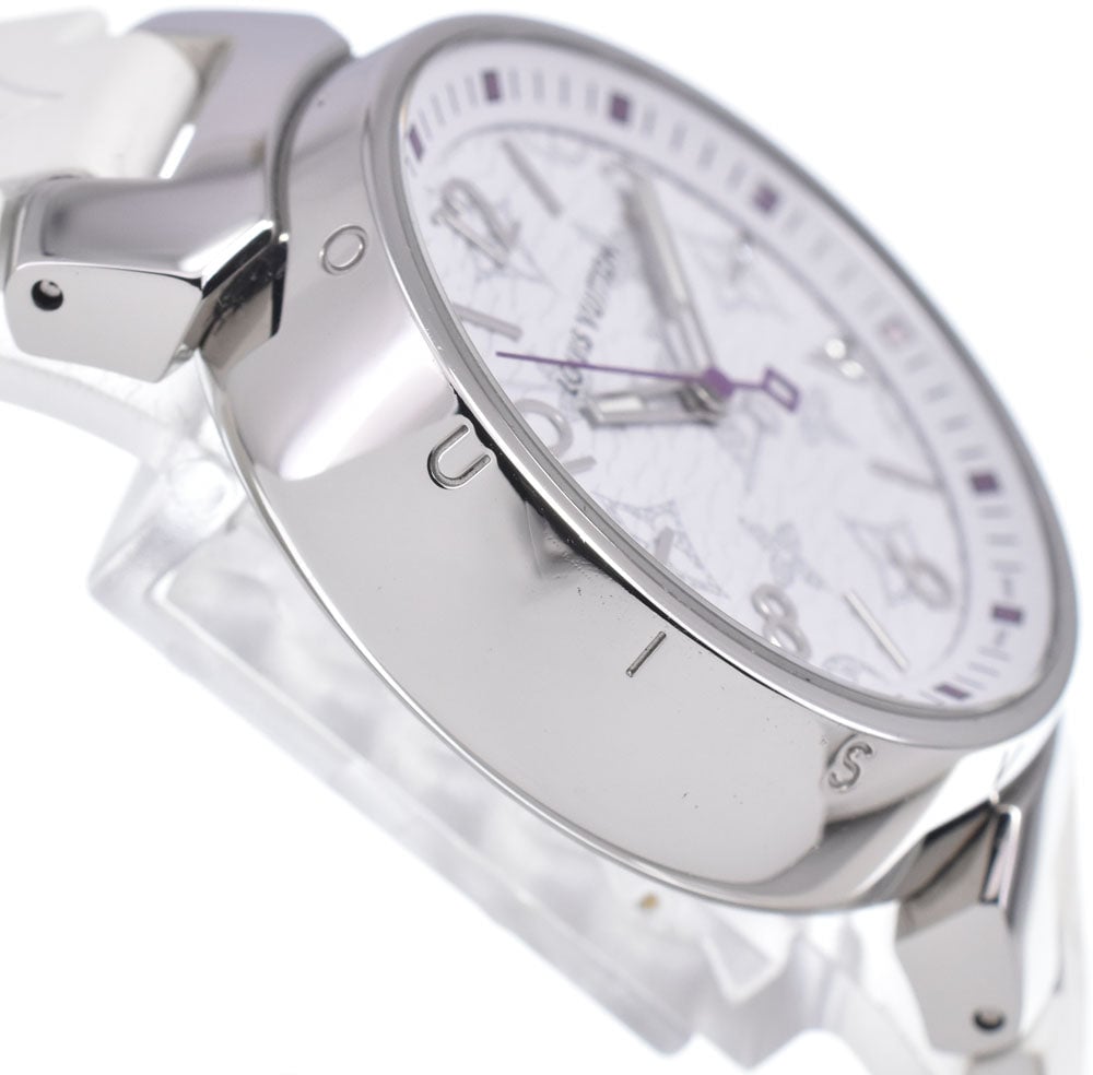 Louis Vuitton Tambour Quartz Stainless Steel and Monogram Rubber 34