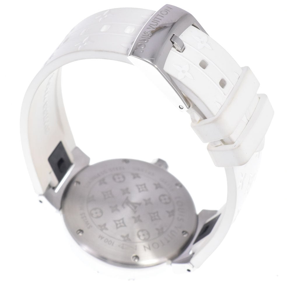 Louis Vuitton Tambour Quartz Stainless Steel and Monogram Rubber 34