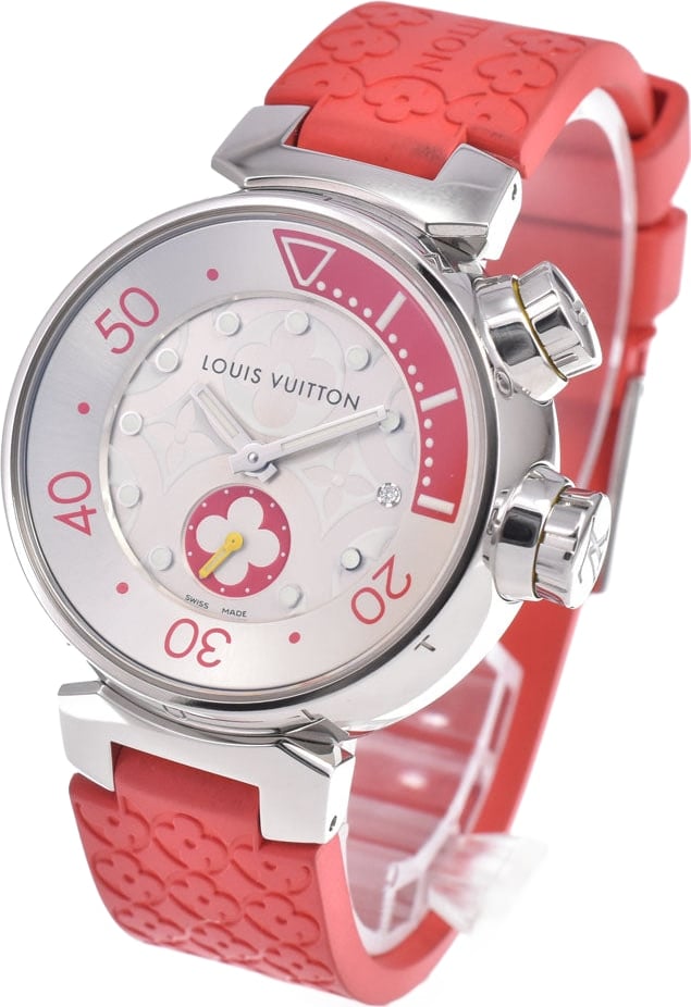 Louis Vuitton Tambour Quartz Stainless Steel and Monogram Rubber 34