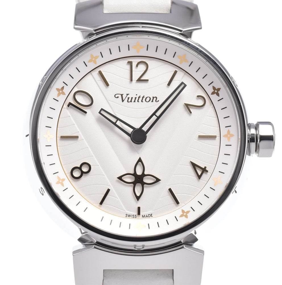Louis Vuitton Tambour Quartz Stainless Steel and Monogram Rubber 34