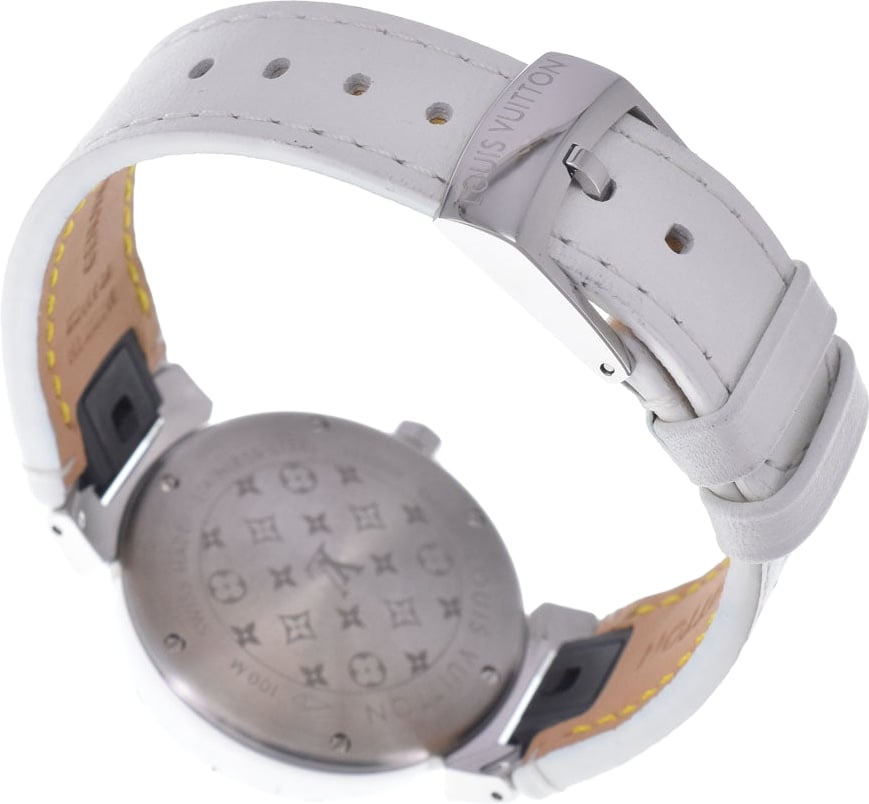 Louis Vuitton Tambour Quartz Stainless Steel and Monogram Rubber 34