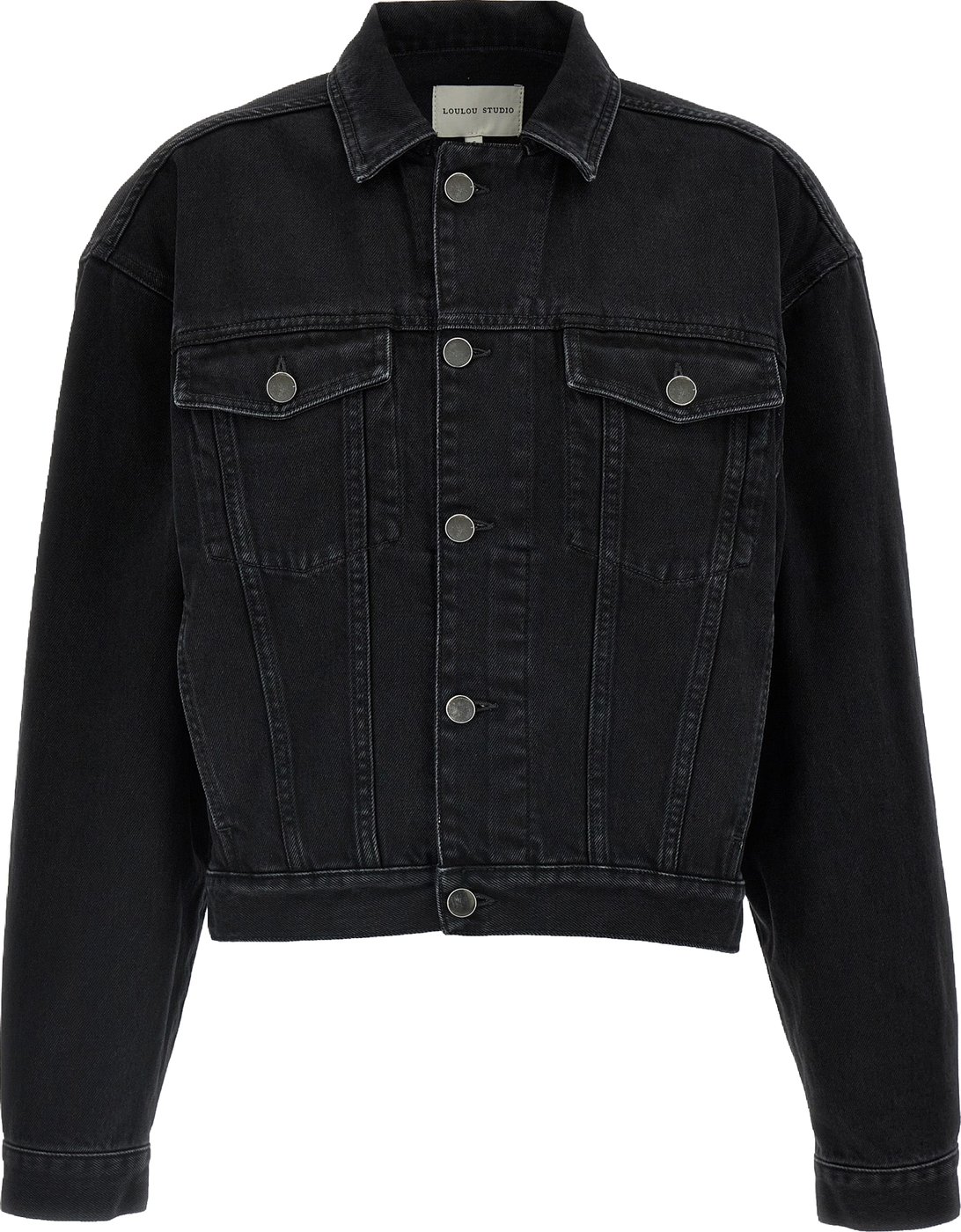 Loulou De Saison Black Organic Cotton Denim Jacket