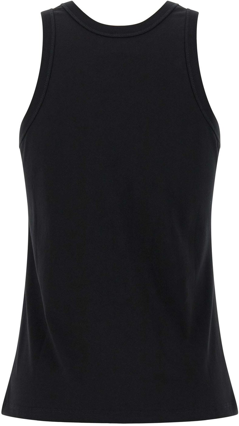 Loulou De Saison Black Cotton Sleeveles T-Shirt