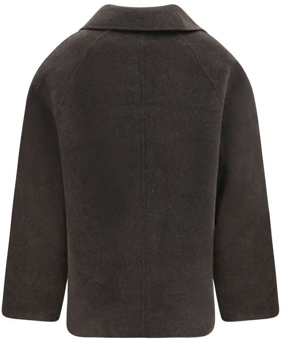 Brown Neil Double-Breasted Cut-Away Lapel Wool Coat