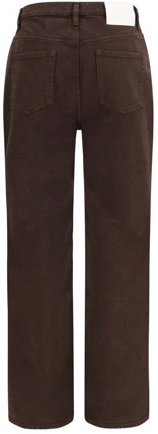Loulou De Saison Brown Cotton Straight-Leg Jeans
