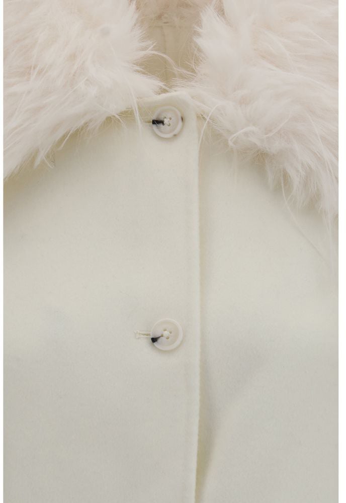 White Rafe Detachable Faux-Fur Wool-Cashmere Jacket