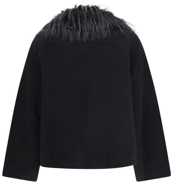 Loulou De Saison Black Wool Oves Aries Full-Length Jacket