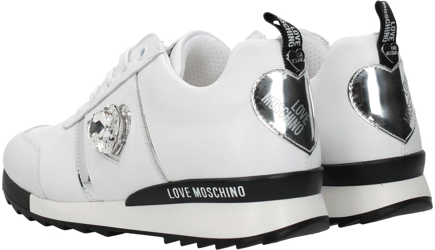 Love Moschino White Leather Low Top Sneakers