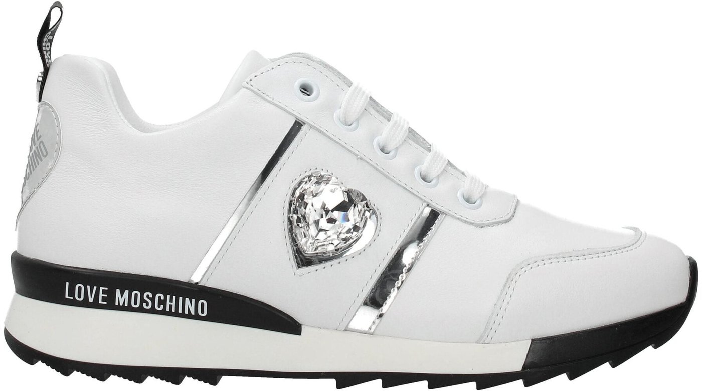 Love Moschino White Leather Low Top Sneakers