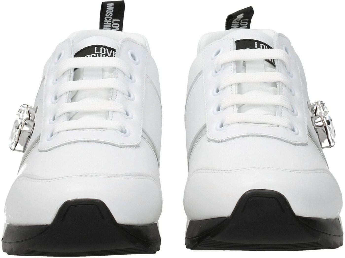 Love Moschino White Leather Low Top Sneakers
