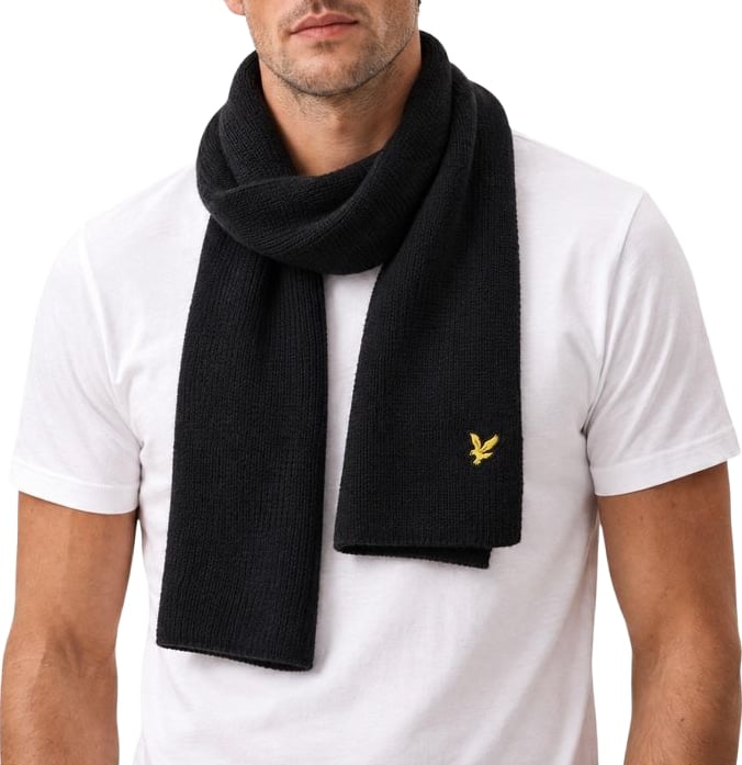 Lyle & Scott Black Viscose Scarf