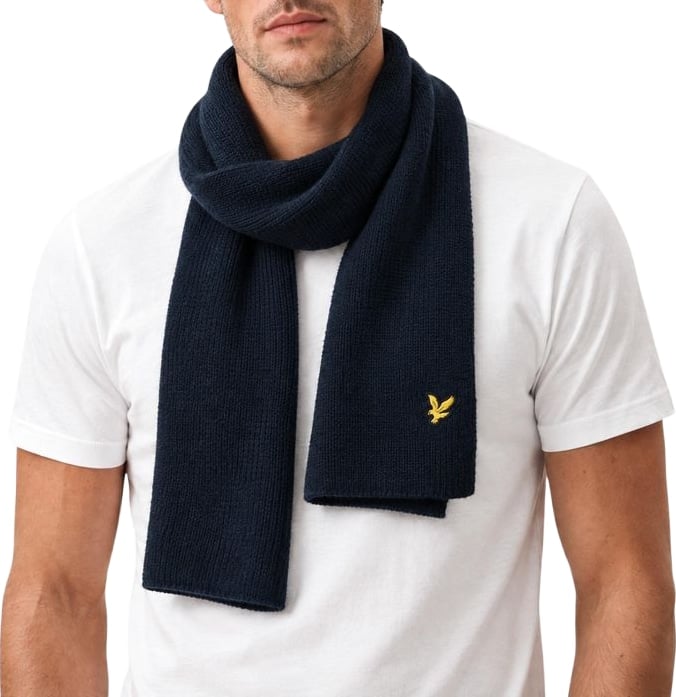 Lyle & Scott Blue Viscose Scarf