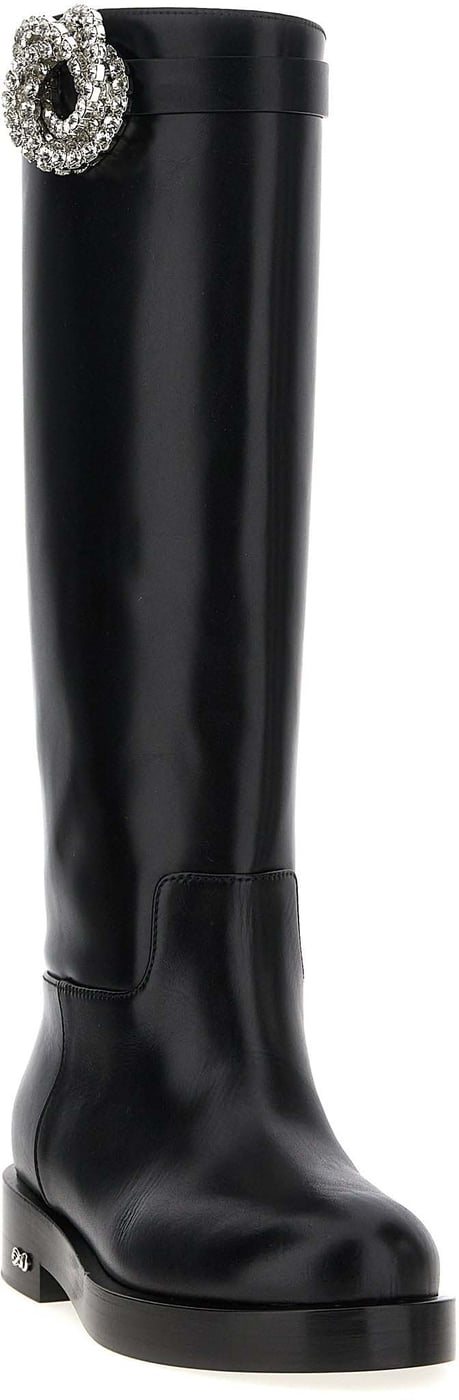 MACH & MACH Black Calfskin Over The Knee