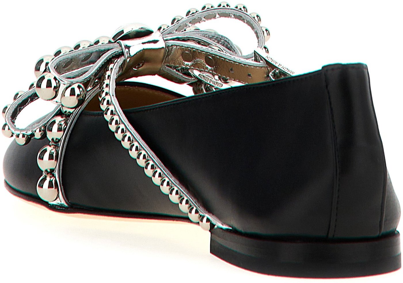 MACH & MACH Black Leather Ballet Flats