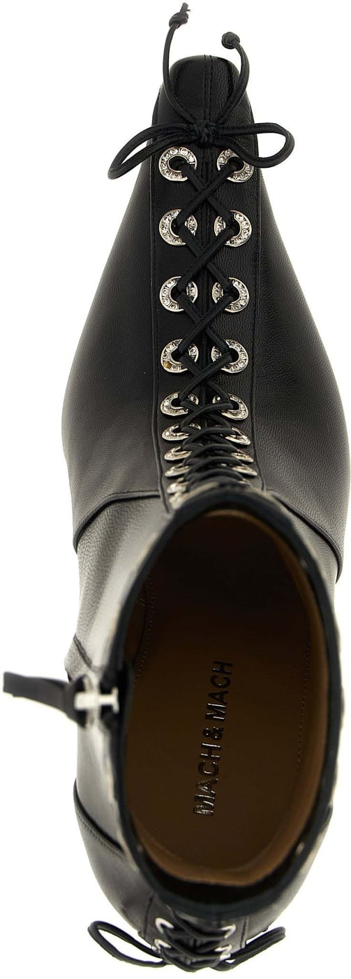 MACH & MACH Black Calfskin Ankle Boots