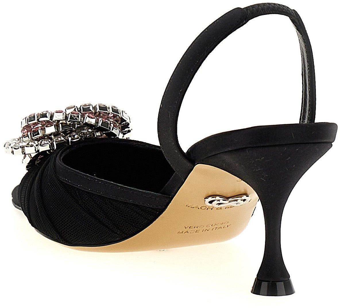 MACH & MACH Black Polyamide Mid Heel Pumps