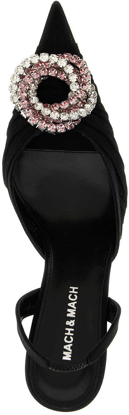 MACH & MACH Black Polyamide Mid Heel Pumps